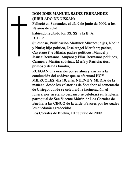 DON JOSE MANUEL SAINZ FERNANDEZ