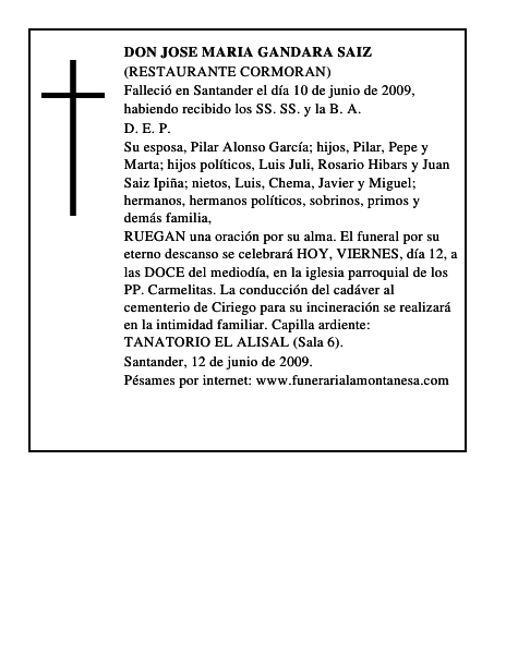 DON JOSE MARIA GANDARA SAIZ