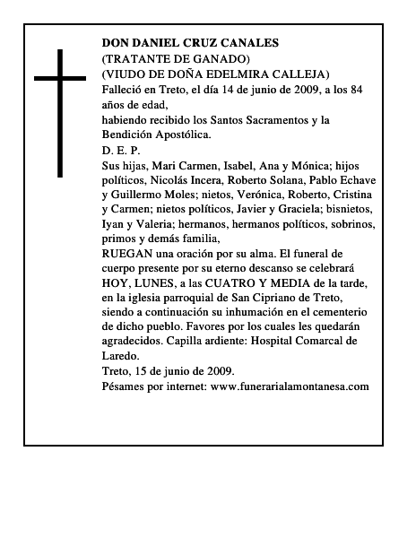 DON DANIEL CRUZ CANALES