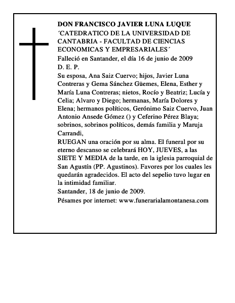 DON FRANCISCO JAVIER LUNA LUQUE