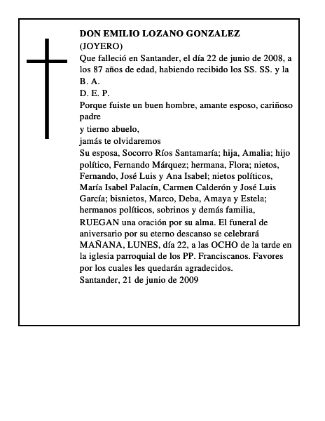 DON EMILIO LOZANO GONZALEZ