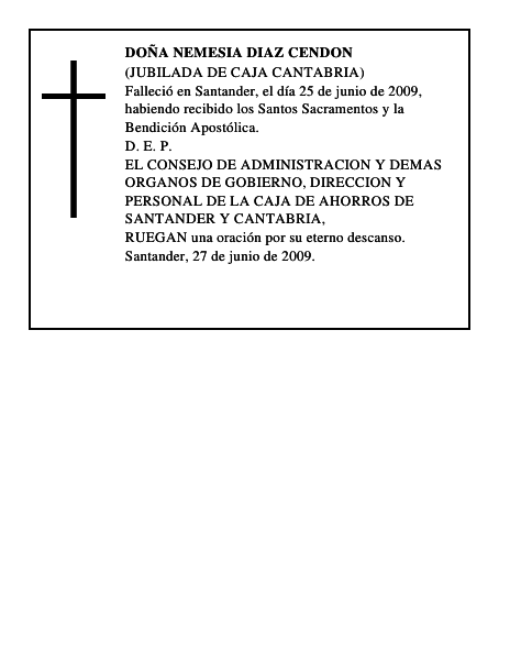 DOÑA NEMESIA DIAZ CENDON