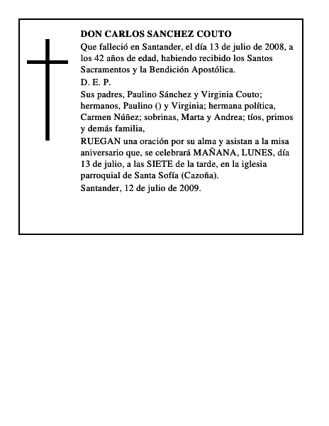 DON CARLOS SANCHEZ COUTO
