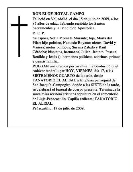 DON ELOY HOYAL CAMPO