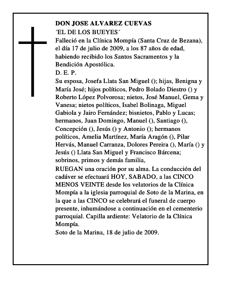 DON JOSE ALVAREZ CUEVAS