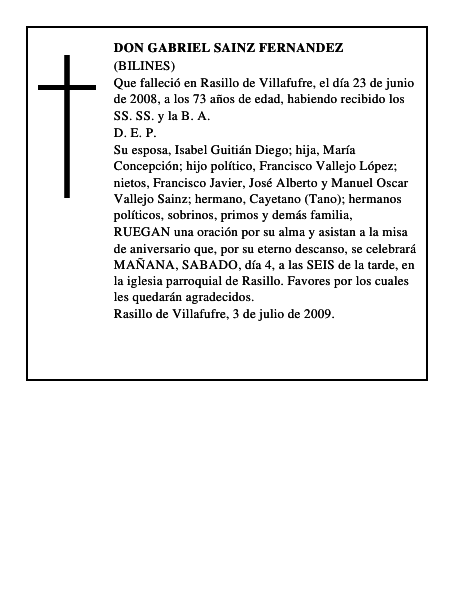 DON GABRIEL SAINZ FERNANDEZ