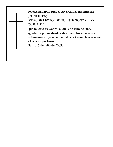 DOÑA MERCEDES GONZALEZ HERRERA