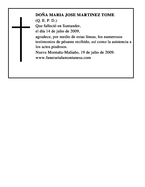 DOÑA MARIA JOSE MARTINEZ TOME
