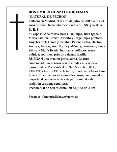 DON EMILIO GONZALEZ IGLESIAS