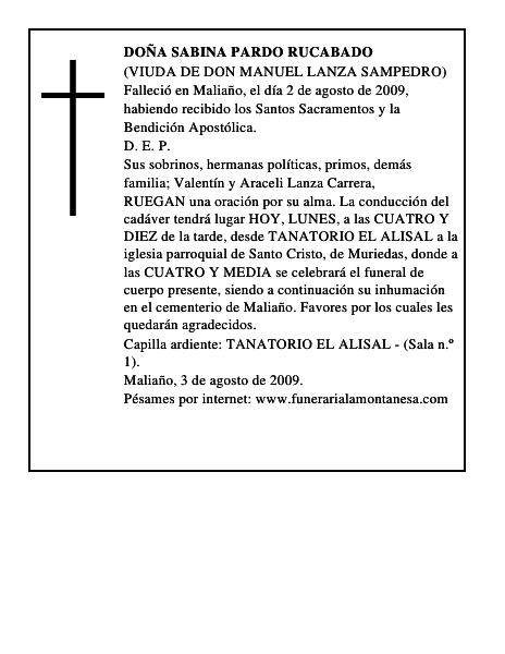 DOÑA SABINA PARDO RUCABADO
