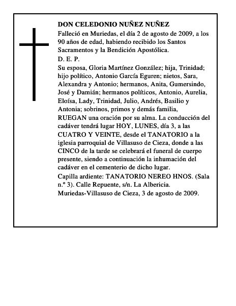 DON CELEDONIO NUÑEZ NUÑEZ