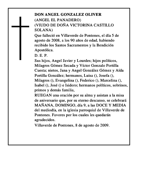 DON ANGEL GONZALEZ OLIVER
