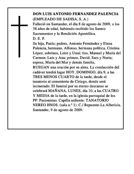 DON LUIS ANTONIO FERNANDEZ PALENCIA