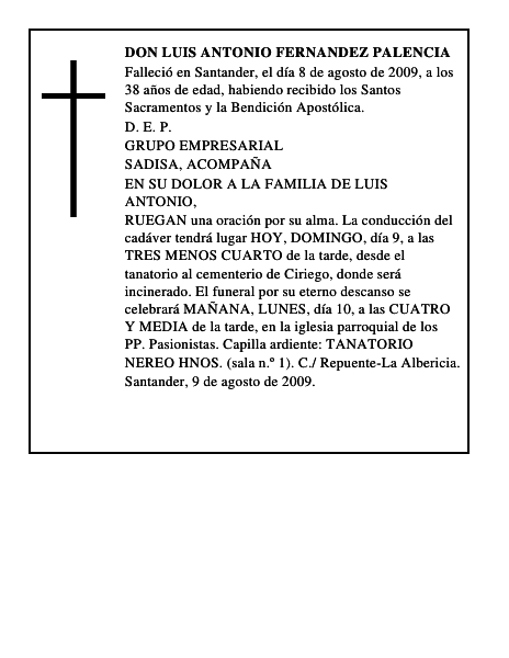 DON LUIS ANTONIO FERNANDEZ PALENCIA