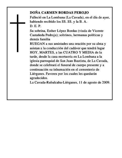 DOÑA CARMEN BORDAS PEROJO