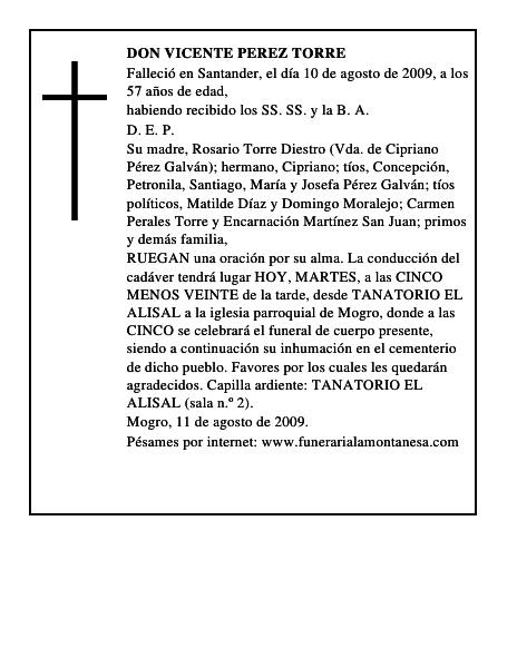 DON VICENTE PEREZ TORRE