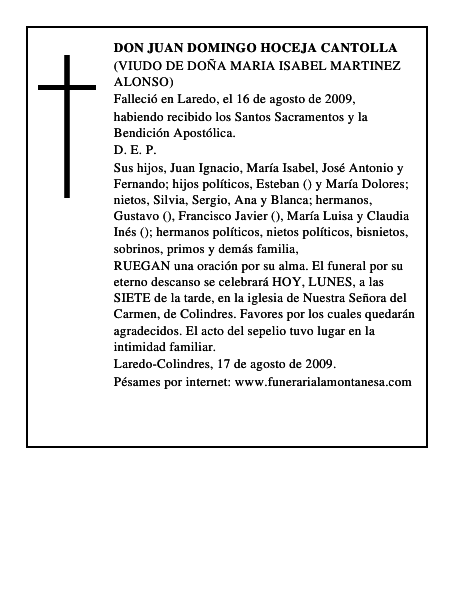DON JUAN DOMINGO HOCEJA CANTOLLA