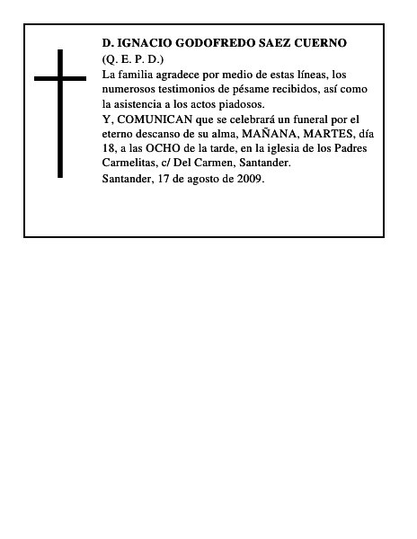 D. IGNACIO GODOFREDO SAEZ CUERNO