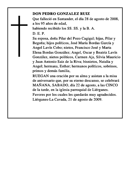 DON PEDRO GONZALEZ RUIZ