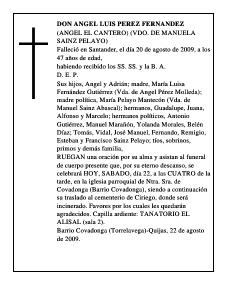 DON ANGEL LUIS PEREZ FERNANDEZ