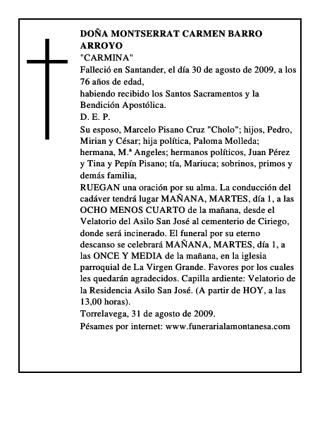 DOÑA MONTSERRAT CARMEN BARRO ARROYO