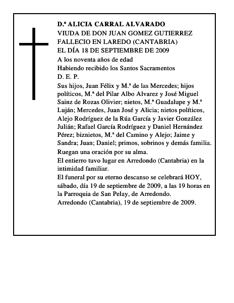 D.ª ALICIA CARRAL ALVARADO