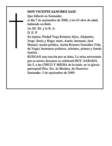 DON VICENTE SANCHEZ SAIZ