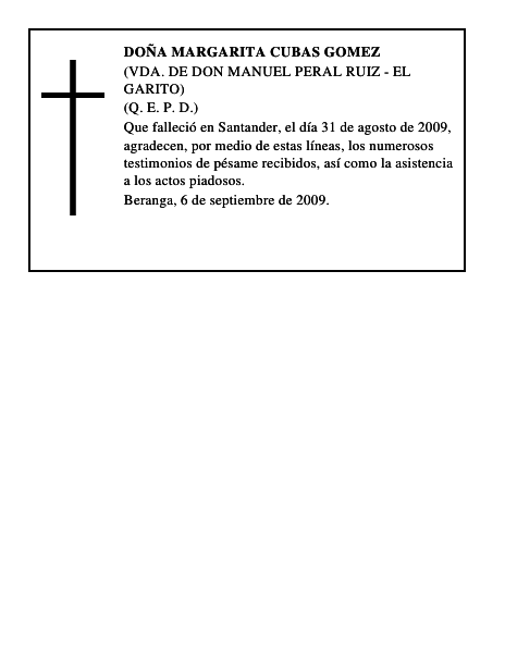 DOÑA MARGARITA CUBAS GOMEZ
