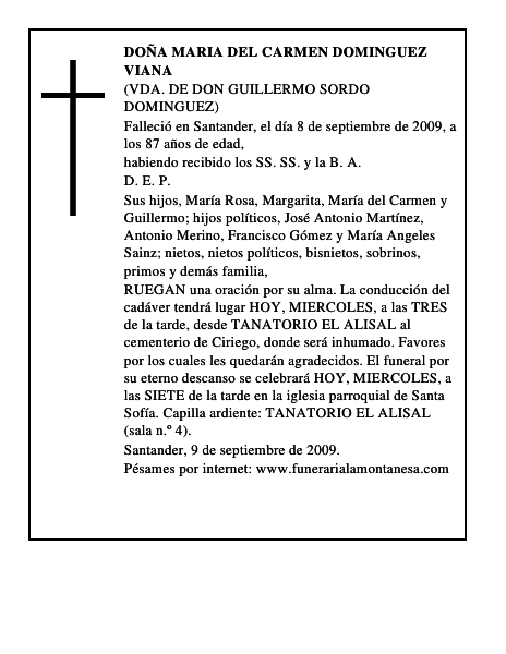 DOÑA MARIA DEL CARMEN DOMINGUEZ VIANA