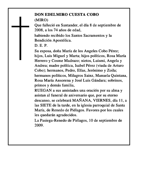 DON EDELMIRO CUESTA COBO