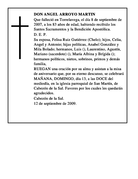 DON ANGEL ARROYO MARTIN
