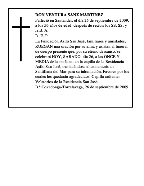 DON VENTURA SANZ MARTINEZ