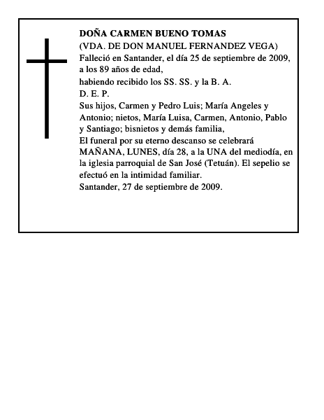 DOÑA CARMEN BUENO TOMAS