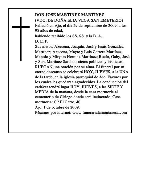 DON JOSE MARTINEZ MARTINEZ