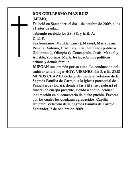 DON GUILLERMO DIAZ RUIZ