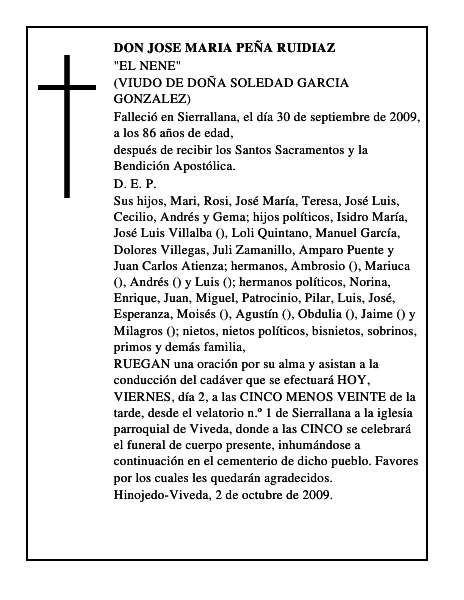 DON JOSE MARIA PEÑA RUIDIAZ