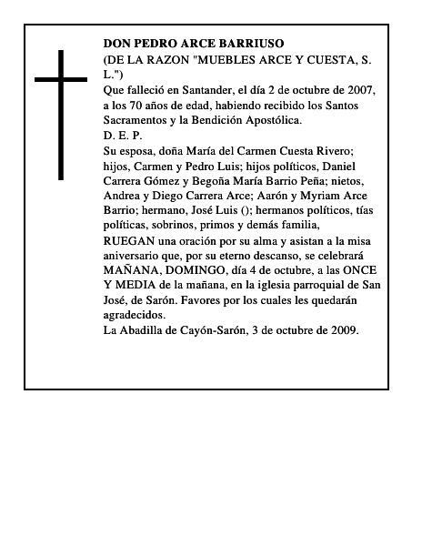 DON PEDRO ARCE BARRIUSO