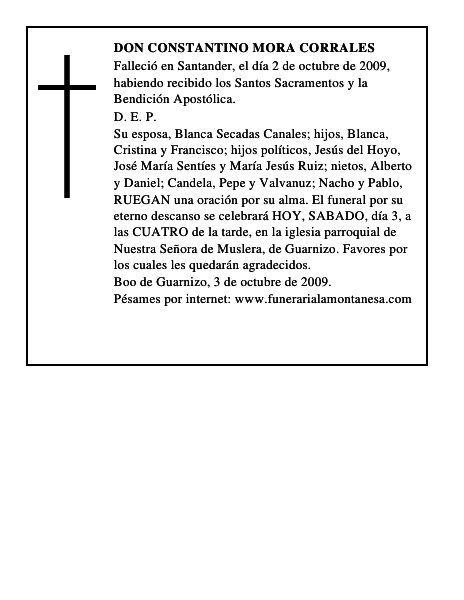 DON CONSTANTINO MORA CORRALES