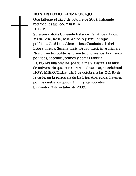 DON ANTONIO LANZA OCEJO