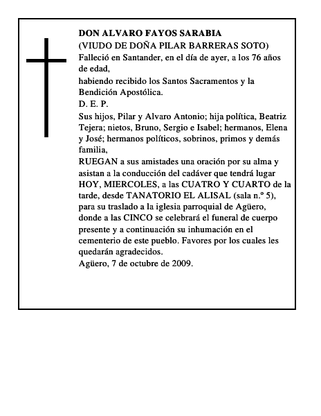 DON ALVARO FAYOS SARABIA