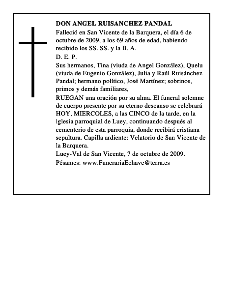 DON ANGEL RUISANCHEZ PANDAL