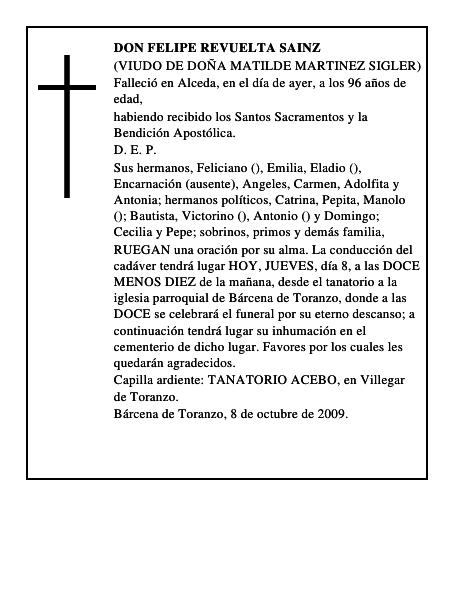 DON FELIPE REVUELTA SAINZ