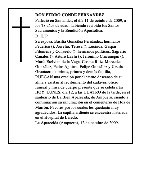 DON PEDRO CONDE FERNANDEZ