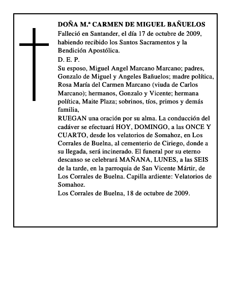 DOÑA M.ª CARMEN DE MIGUEL BAÑUELOS