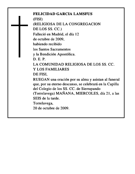 FELICIDAD GARCIA LAMSFUS