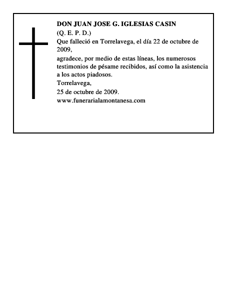 DON JUAN JOSE G. IGLESIAS CASIN