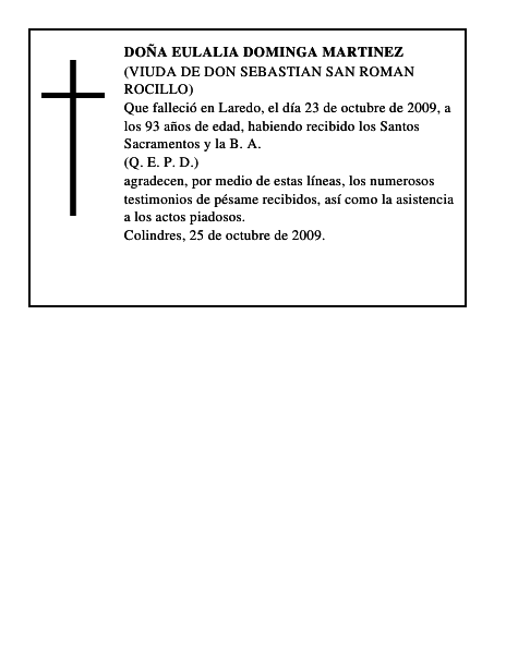 DOÑA EULALIA DOMINGA MARTINEZ