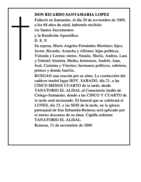 DON RICARDO SANTAMARIA LOPEZ
