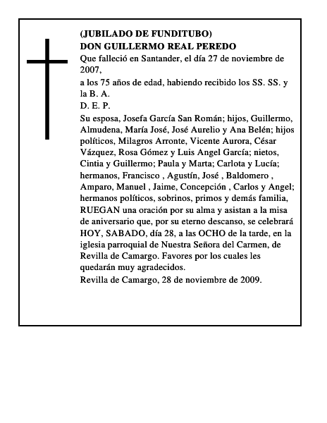 DON GUILLERMO REAL PEREDO