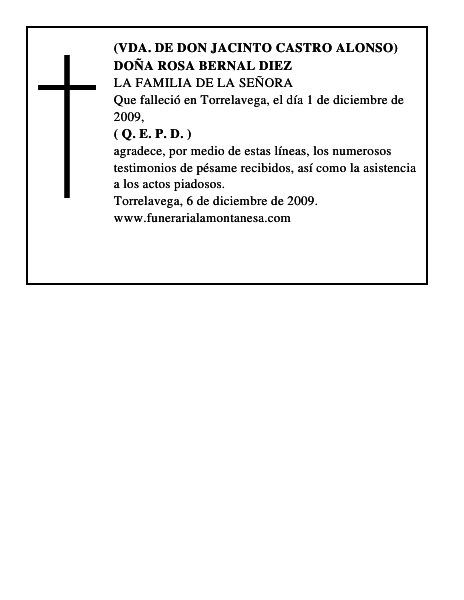 DOÑA ROSA BERNAL DIEZ